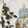 Close up of Limited edition prints showcasing the vibrant culture and intricate craftsmanship of Asia, capturing the elegance and natural beauty of traditional vases, inspired by personal travels