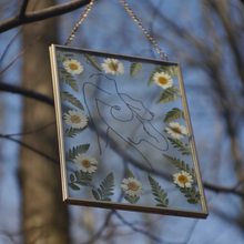 Load image into Gallery viewer, 'Electric Energy'  Hand-drawn Pressed Flower Frame