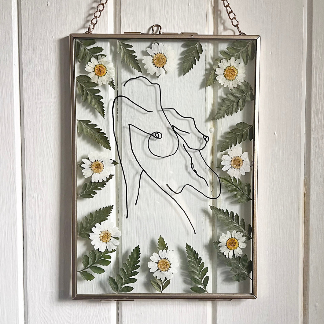 'Electric Energy'  Hand-drawn Pressed Flower Frame