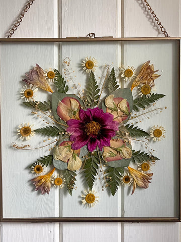 Dahlia Mandala Pressed Flower Frame