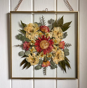 Gerbera Mandala Pressed Flower Frame