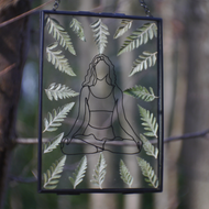 Hand-drawn Pressed Flower Frame 'Self Care'