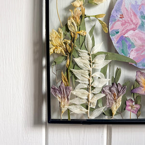 Hand painted 'Bouquet Lily' Pressed Flower Frame