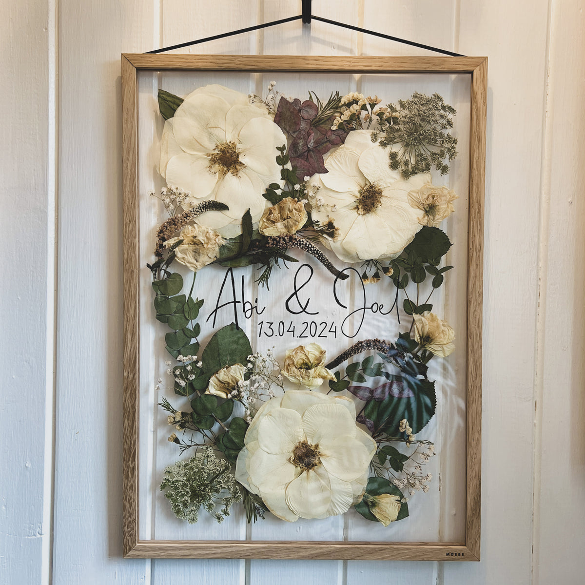 Personalised Handwritten Pressed Flower Frame