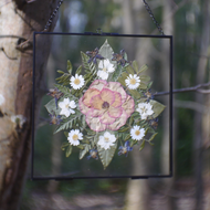 Rose Mandala Pressed Flower Frame