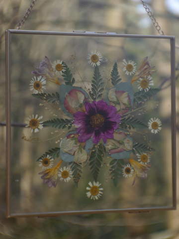 Dahlia Mandala Pressed Flower Frame