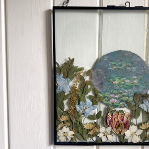 Hand painted 'Water Lily' Pressed Flower Frame