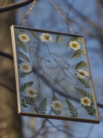 'Electric Energy'  Hand-drawn Pressed Flower Frame