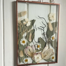 Load and play video in Gallery viewer, &#39;Female Form&#39; Hand-drawn Pressed Flower Frame
