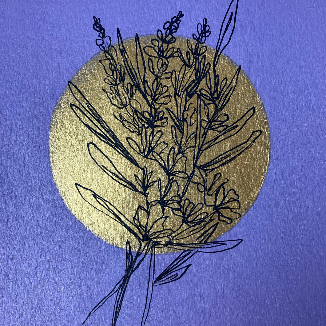 Gold moon painting