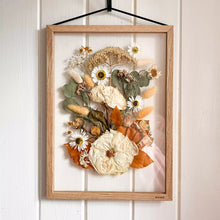 Load image into Gallery viewer, A4 Bespoke handmade pressed flower frames, meticulously crafted with flowers of your choice to celebrate special moments and preserve cherished memories, making a thoughtful and unique gift.
